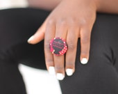 Button ring made with african print fabric