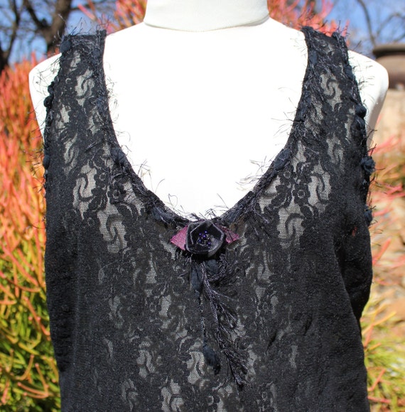 Black lace top Womens lace top Loose fitting by KennaInAfrica