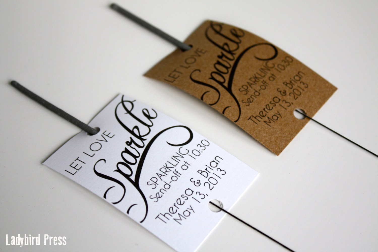 Wedding Sparkler Send Off Tags Personalized Printable