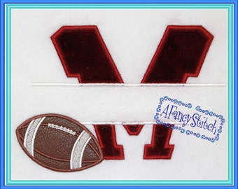 Item 233 Football M Split (Machine Appliqué Embroidery Design)