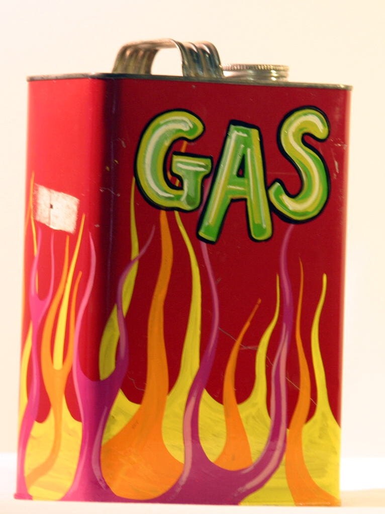 Gas Can Recycled Reclaimed Pinstriped Flames Chris Wakefield
