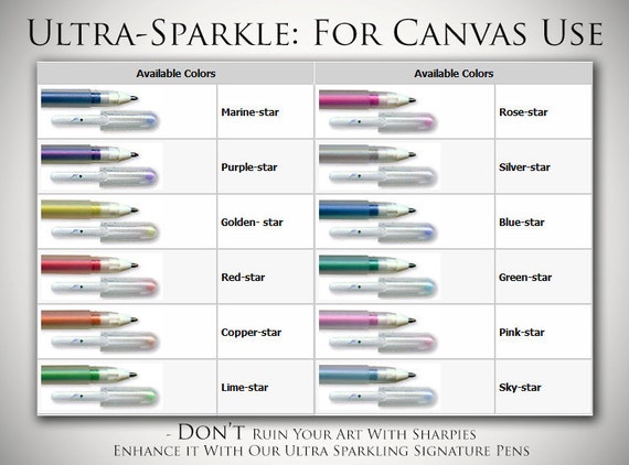 2 Canvas Signing Pens - Ultra Sparkle - Ultra Fine Point - Specially Made For Canvas Use - Made In Japan by WeddingTreePrints