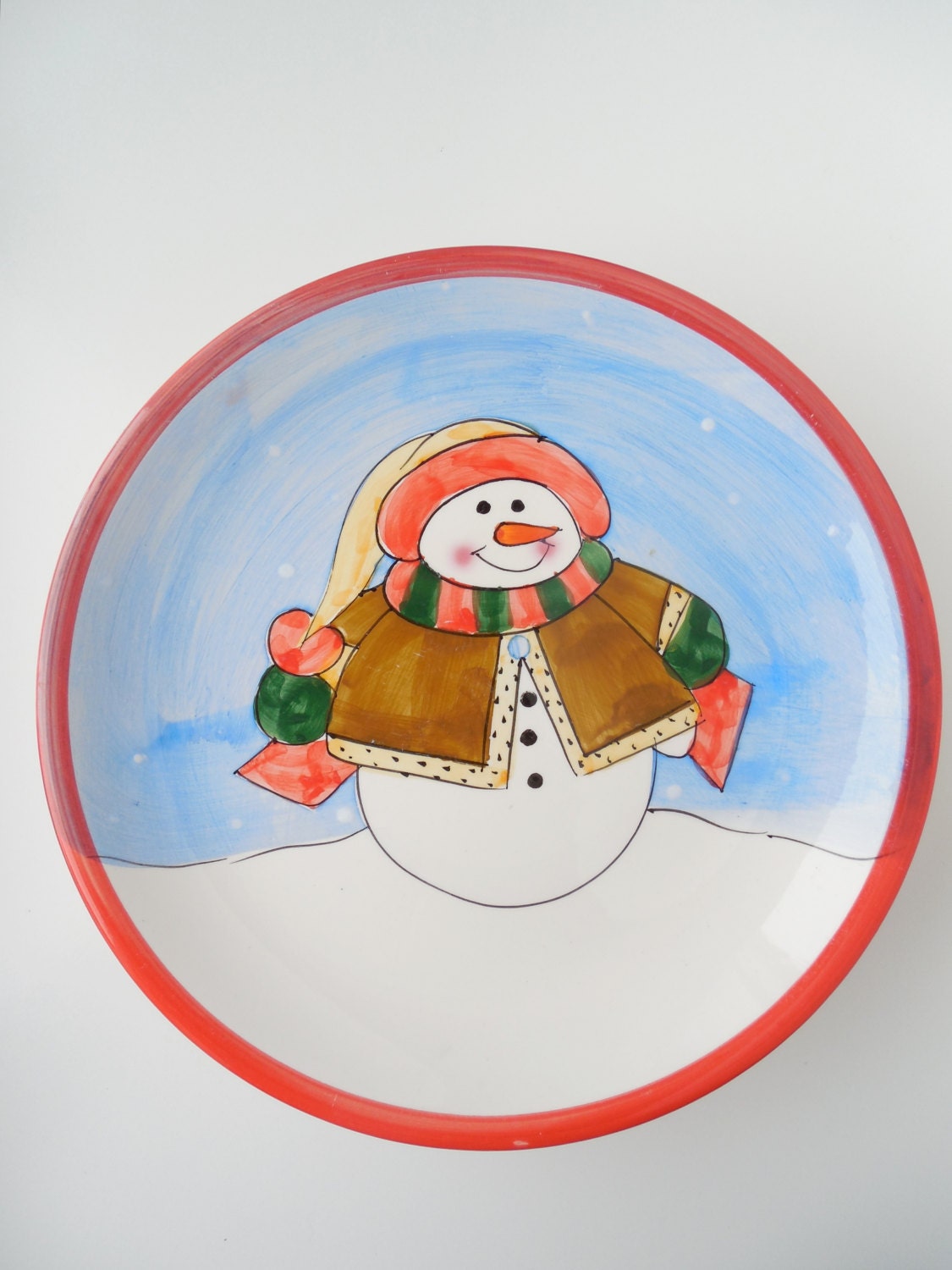 Hand Painted Christmas Plates. Frosty the Snowman by Royal