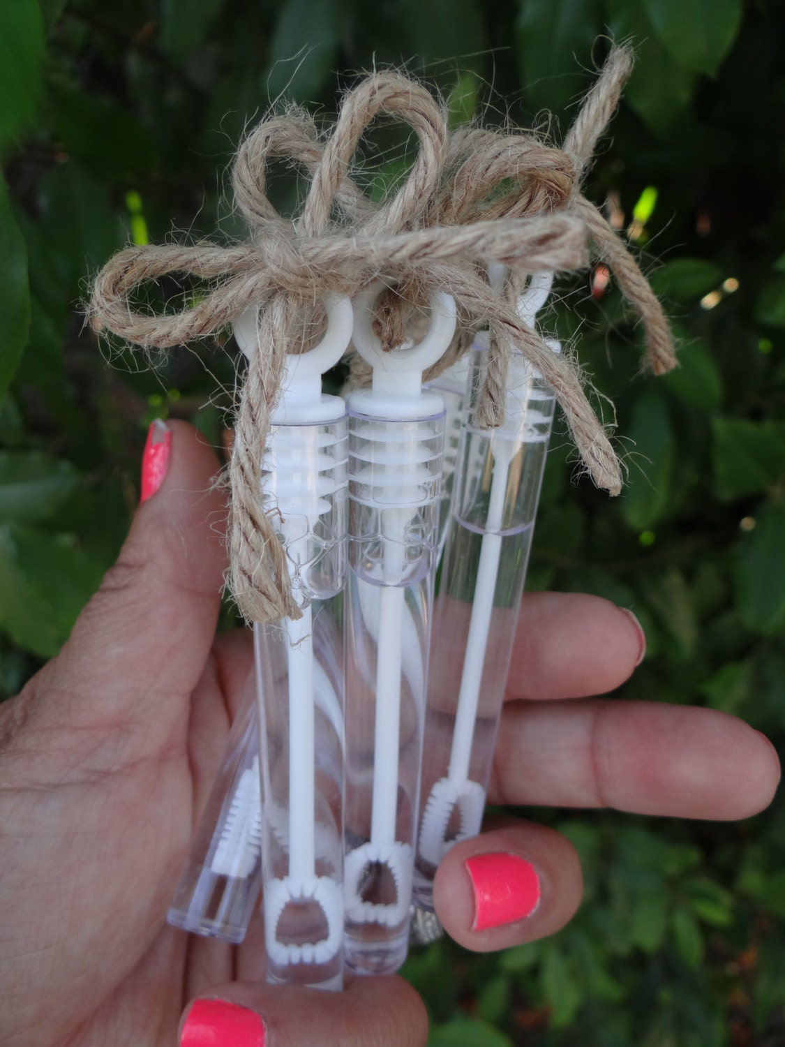 100 Wedding Bubbles Burlap Bow Decoration