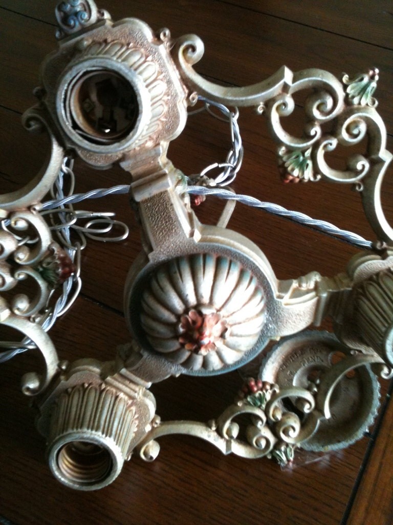 Riddle 3 bulb Chandelier rewired ready to hang