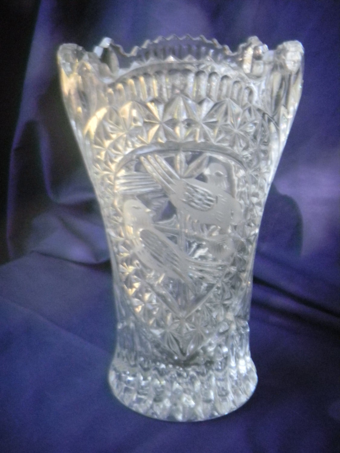 Vintage Hofbauer byrdes lead crystal vase