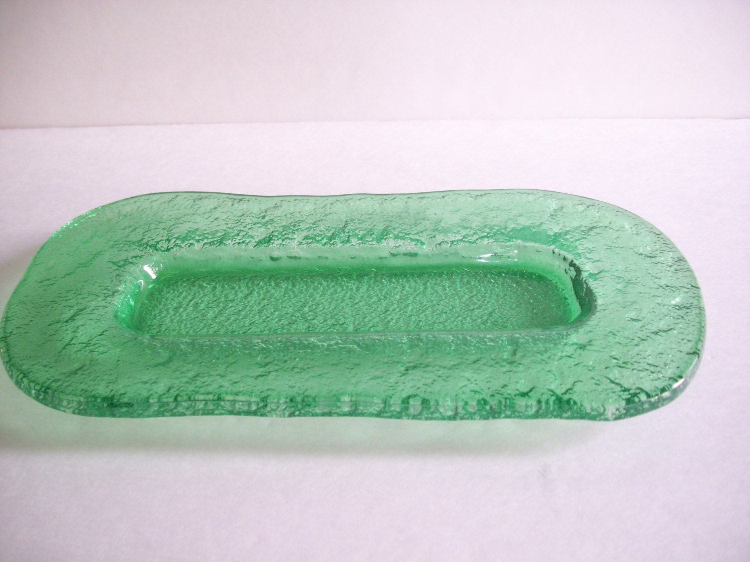Vintage Green Glass Butter Dish Housewares by VintageWayTreasures