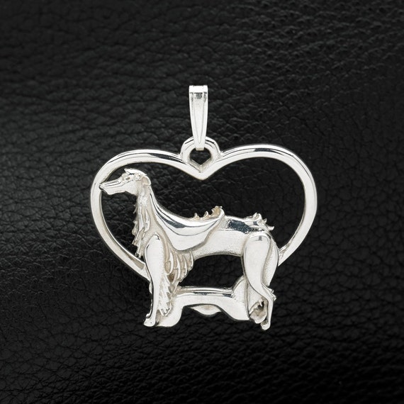 Sterling Silver Borzoi Pendant with an 18" Sterling Chain by Donna Pizarro fr her Animal Whimsey Collection of Dog Jewlery
