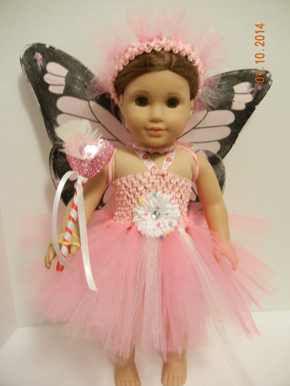 Pink Butterfly Fairy Costume with Pink Monarch Wings