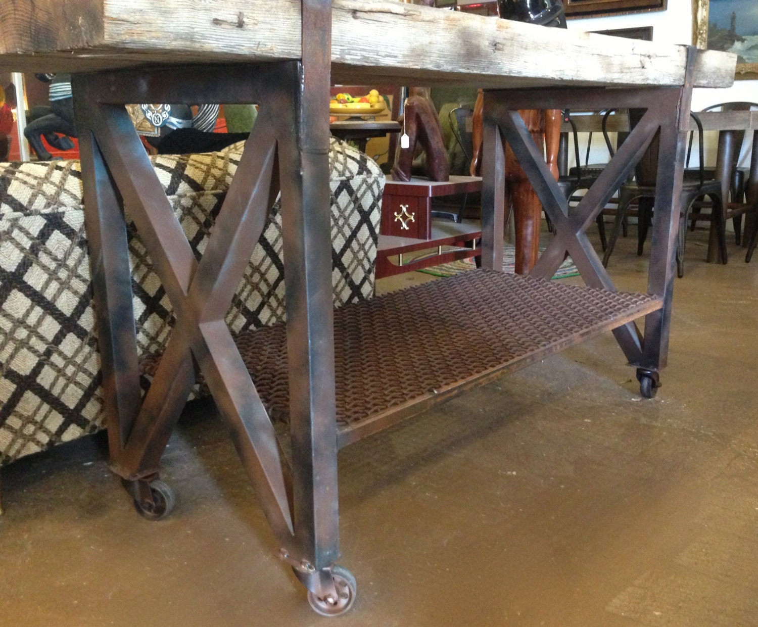 Custom Made Reclaimed Wood Sofa Table Console Table Buffet