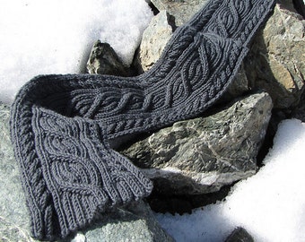 PDF Download Scarf Knitting Pattern/Cable Scarf Pattern/Reversible Cable Scar...