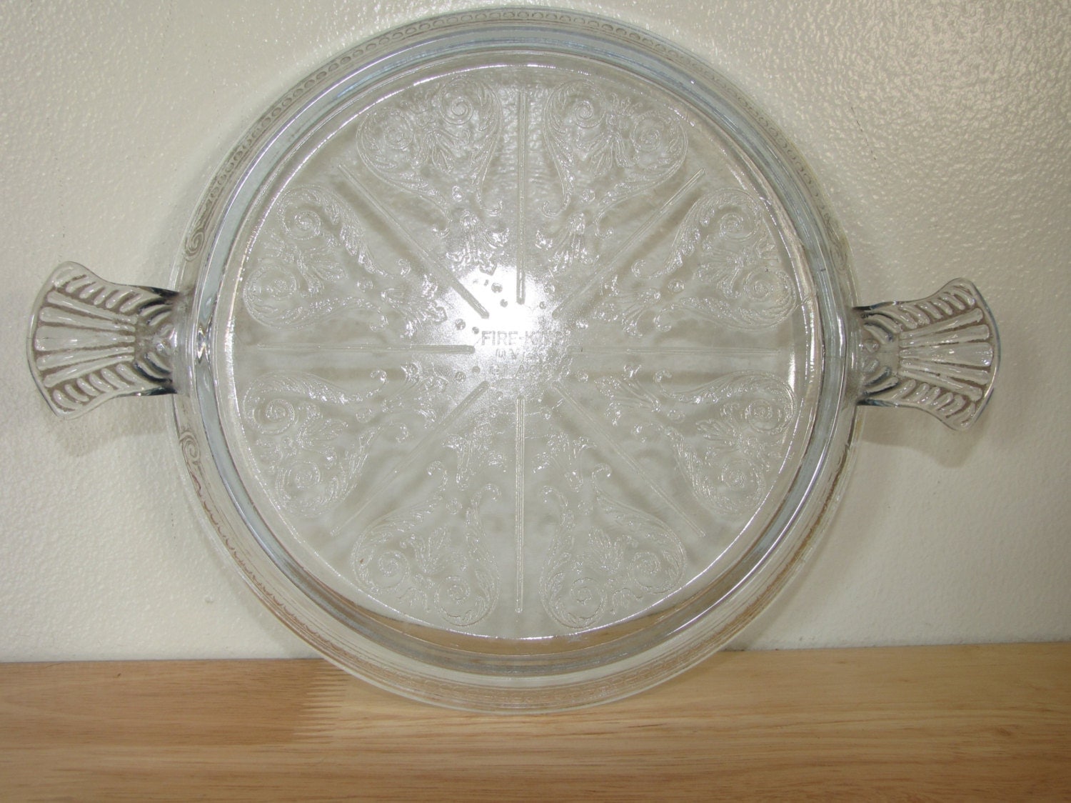 Fire King Glass Blue Sapphire Philbe Hot Plate Table Server Vintage