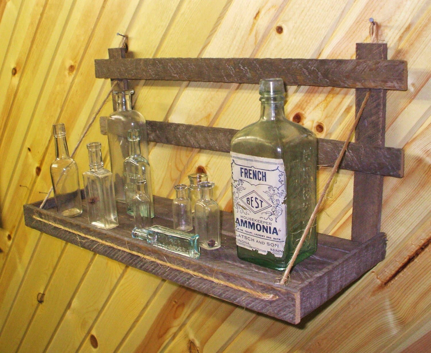 Rustic wooden wall shelf primitive by VernonCountyCreation on Etsy