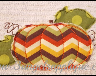 Raggy pumpkin applique design 3 sizes INSTANT DOWNLOAD