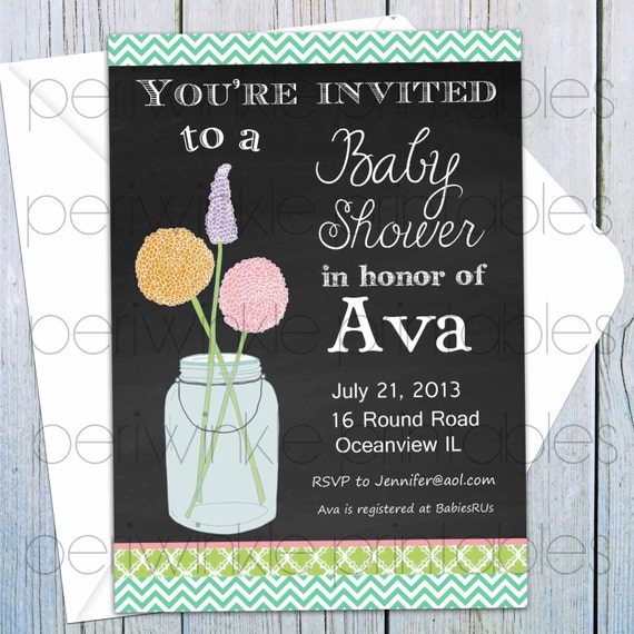 Mason Jar Baby Shower Printable Kit INSTANT DOWNLOAD