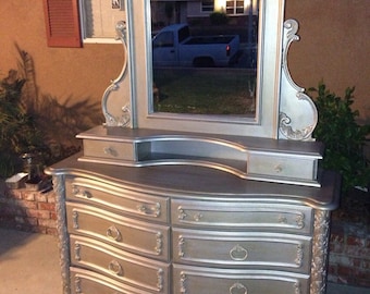 SOLD** Dresser and mirror customized