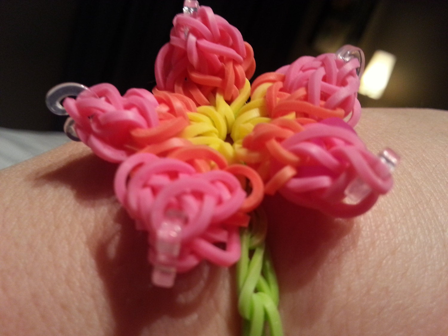 Items similar to Rainbow Loom Lotus Flower Bracelet on Etsy