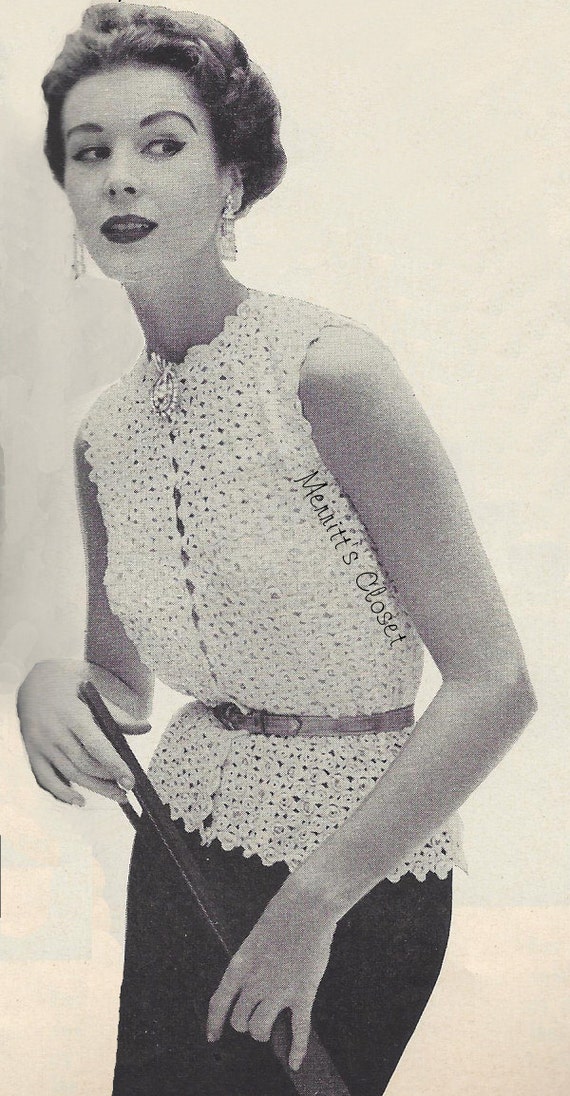 crochet irish pattern blouse Blouse Design Crochet Vintage with in Flower Rhinestones/Crystals,