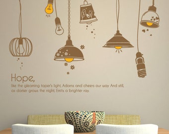 Wall Point Art Mural Decor Sticker : Lamp, Modern style, Refined interior decor
