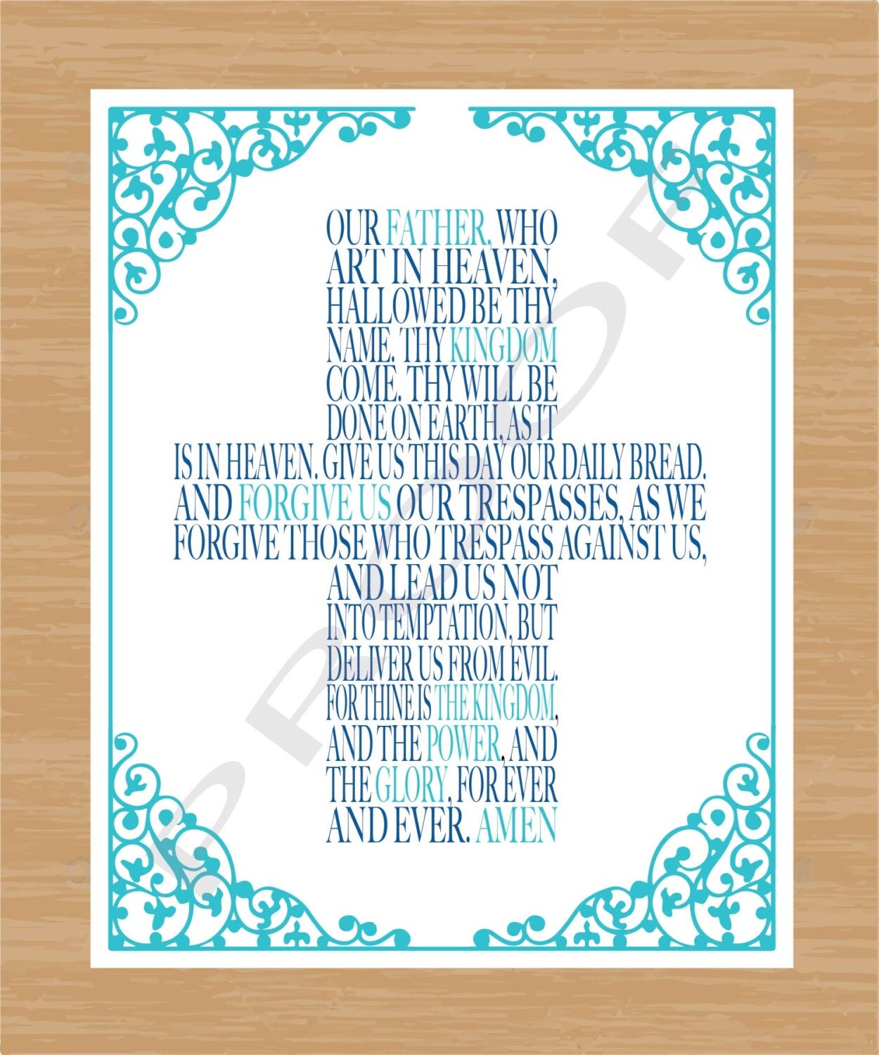printable quote art the lords prayer our father who by