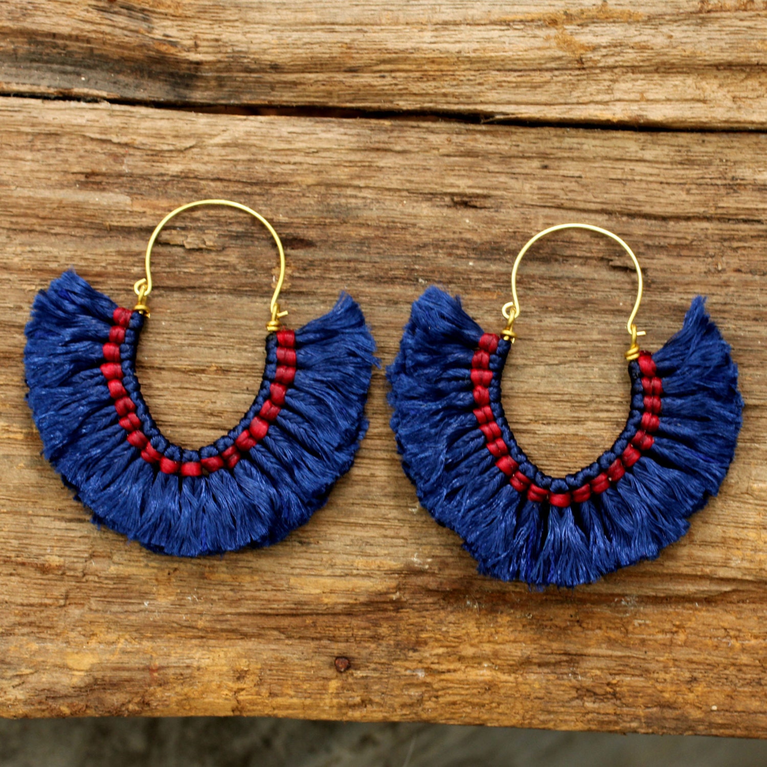 Sapphire passion funky fluff cotton earrings