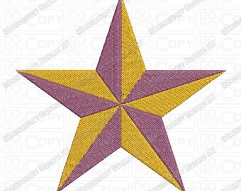 3D Star Embroidery Design in 1x1 2x2 3x3 4x4 and 5x7 Sizes