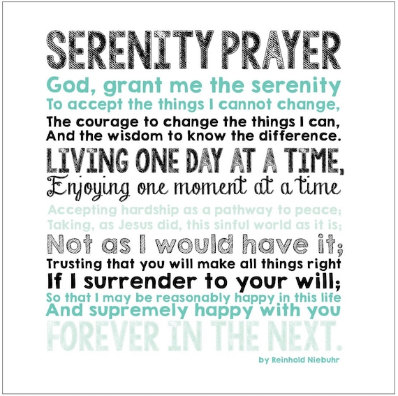 serenity prayer print