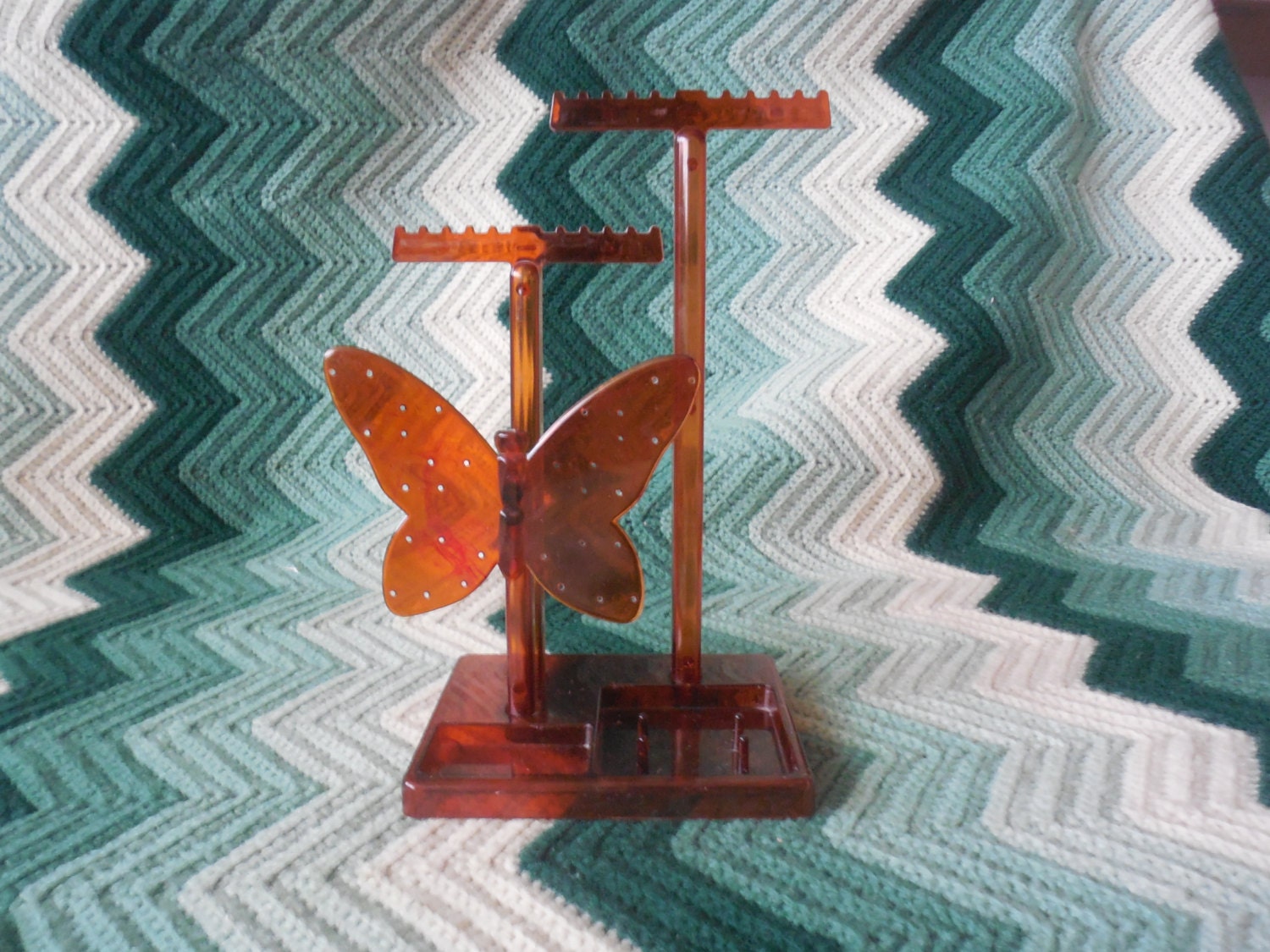 Plastic Vintage Butterfly Jewelry Holder Display for Earrings, Necklaces, and Bracelets