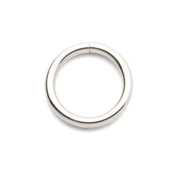 14K Solid White Gold Seamless Ring - Continuous Nose Hoop Ring - 20 ...