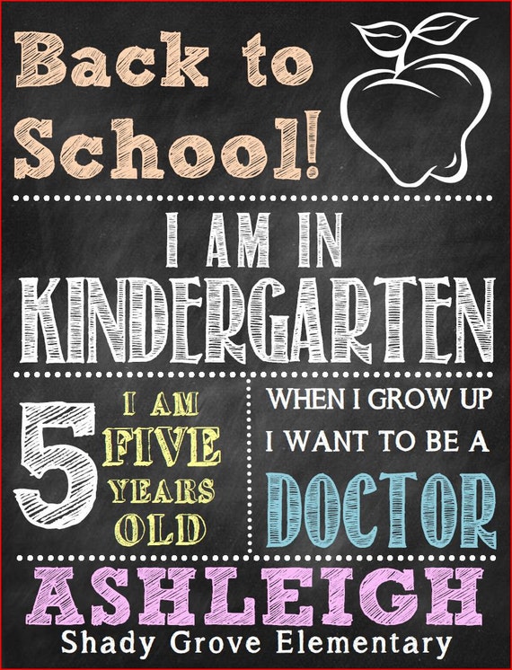 Items similar to Back to School Chalkboard Print- Digital File for ...