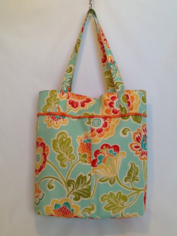Colorful Floral Everyday Tote Bag by UniquelyMichelle on Etsy