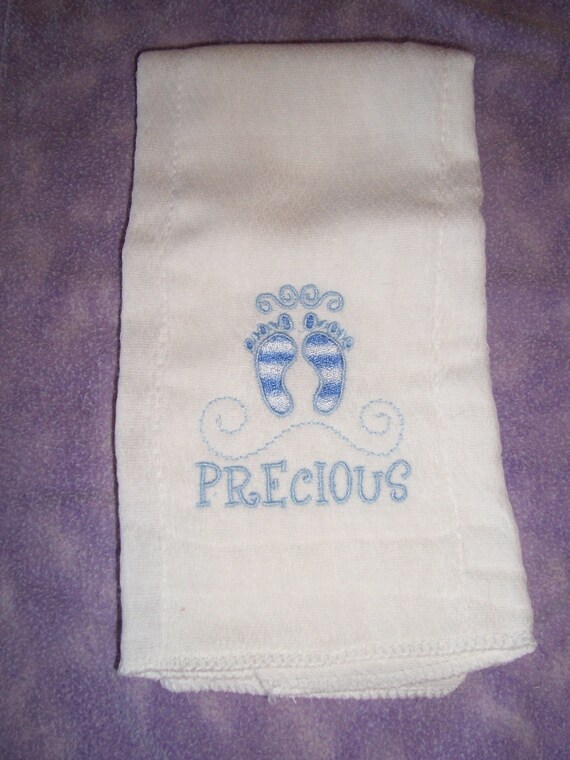 Precious Machine Embroidered Burp Cloth by CreatingForKids