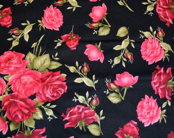 Popular items for rose floral fabric on Etsy