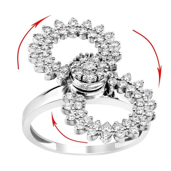 Swinging shaker motion moving ring jewelry