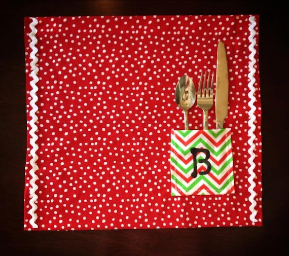 items-similar-to-red-polka-dot-placemats-with-green-and-red-chevron