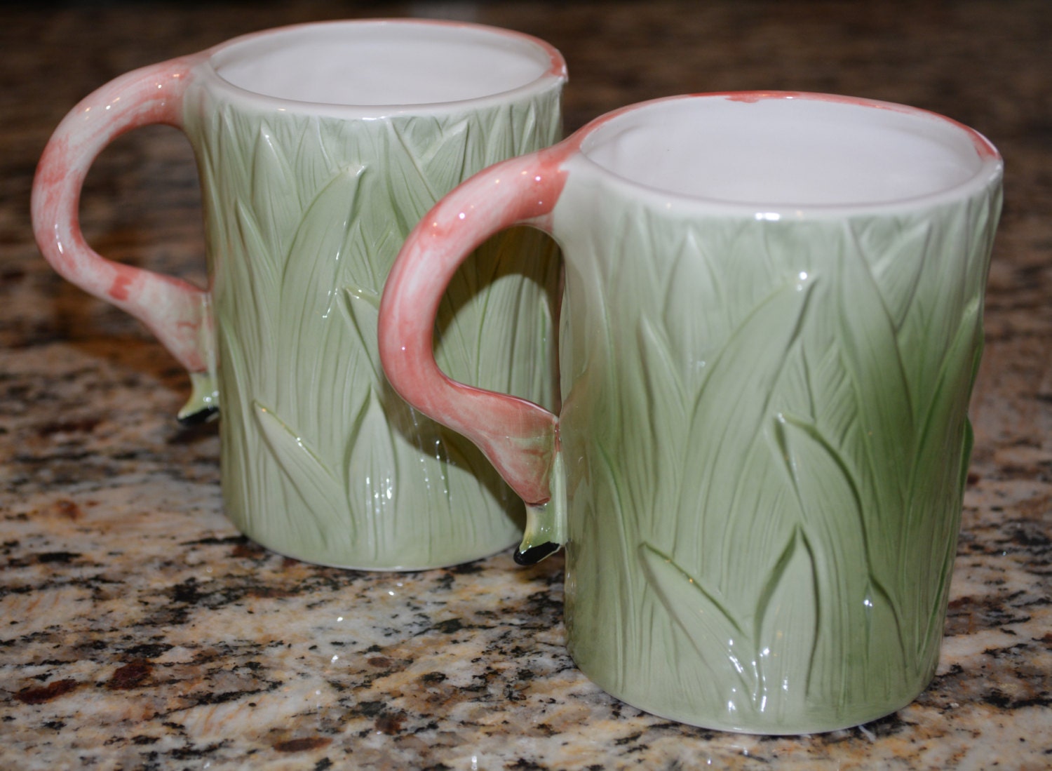 Unique Coffee Mugs Flamigo Shaped Cups Hand Painted Cups