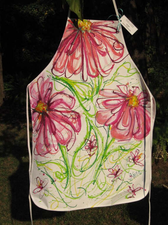 Hand Painted Apron Coneflower