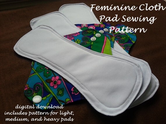 Reusable Cloth Menstrual and Incontinence Pad Pattern 3