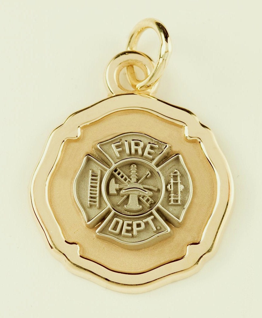 Firefighter jewelry maltese cross 14k solid gold