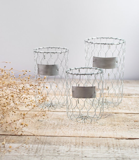 Rustic Round Wire Basket set of 3 Primitive decor Photo