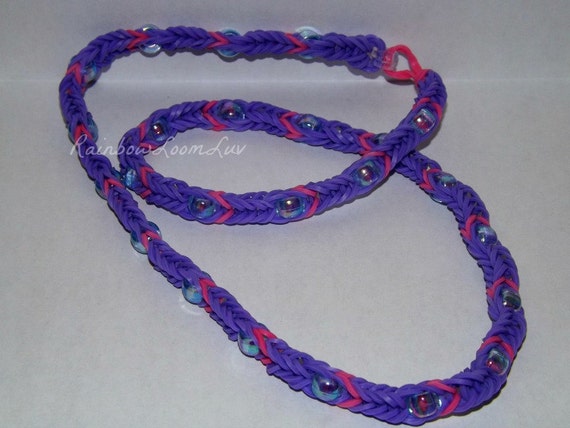 Items similar to Beaded - Rainbow Loom Necklace on Etsy