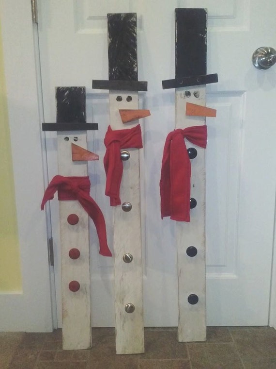 Items similar to Primitive Snowman made from Reclaimed ...