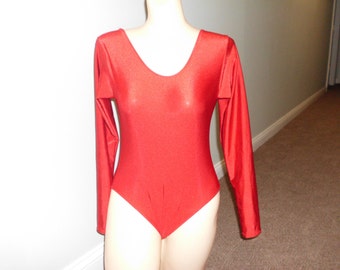 Solid Lycra Long Puff Sleeve with Tneck and Zipper Back Leotard main image 1