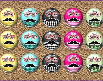 15 Hipster Mustache Moustache Pin Back Button Button Set Pin Back ...