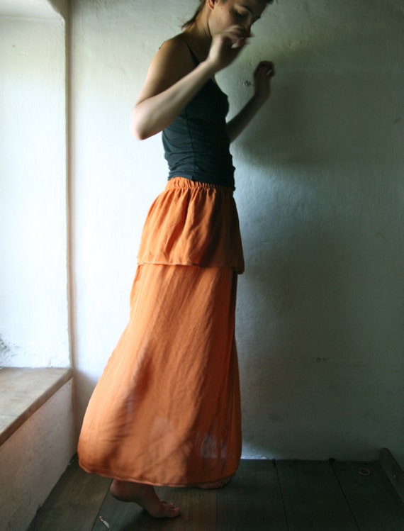maxi skirt rust