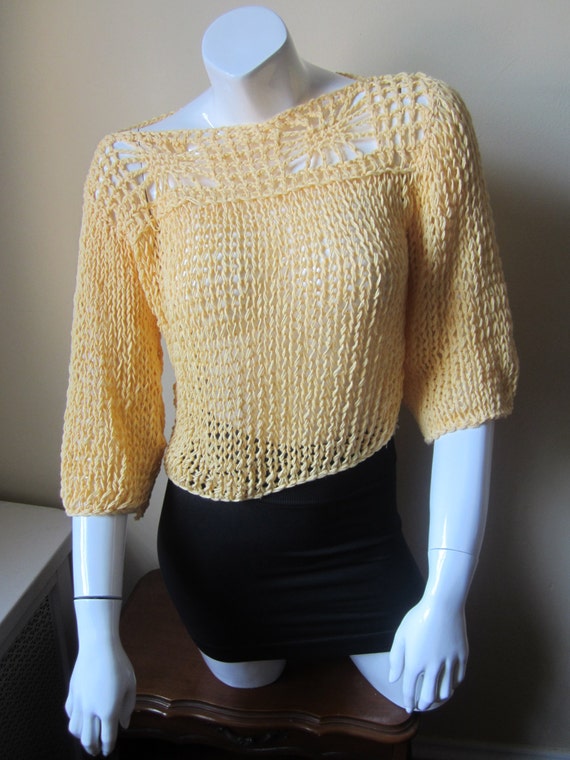CROPPED SWEATER Knit Cropped sweater crochet by Elegantcrochets