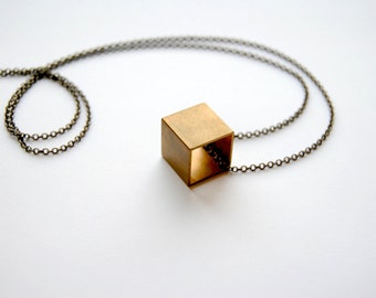 SALE - Large Cube Necklace - FREE US Shipping