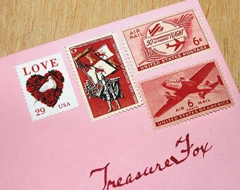 LOVE .. Flowers and Trees .. Unused Vintage US Postage Stamps