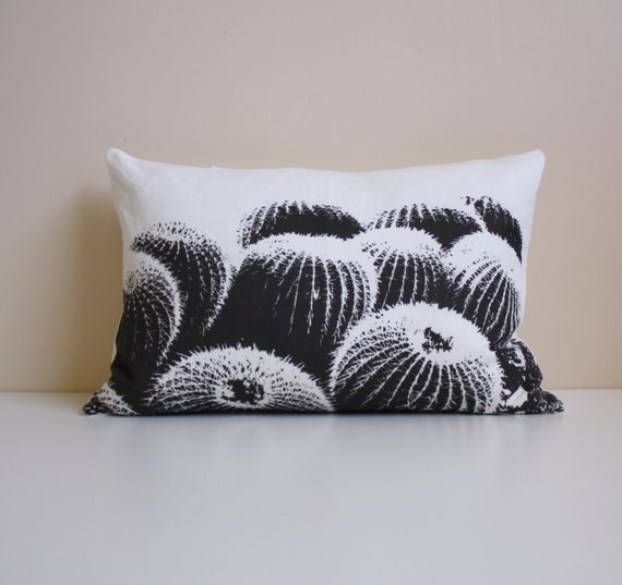Barrel Cactus Pillow / Desert Modern Decor / Black by NestaHome