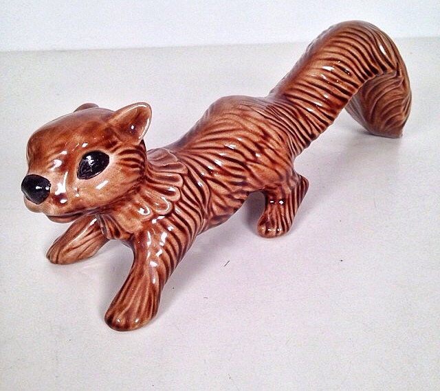 vintage ceramic squirrel figurine